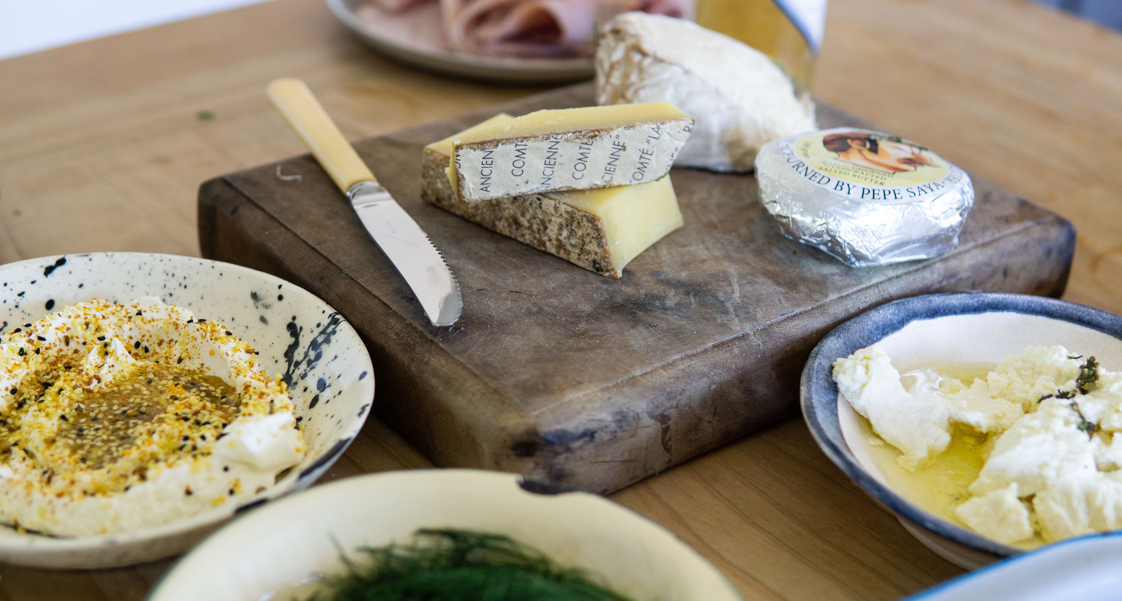 Three Assorted Varieties Of Cheese Near Tableknife Free Stock Photo Three Assorted Varieties Of Cheese Near Tableknife Free Stock Photo