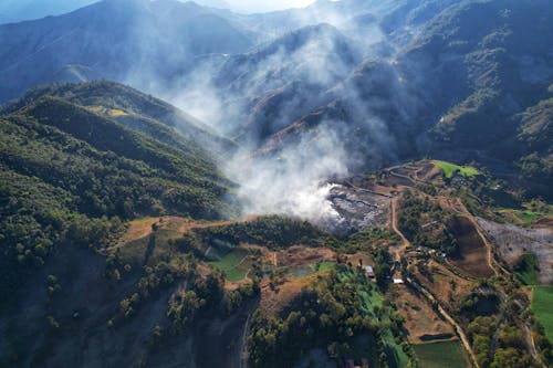 Imagine de stoc gratuită din ceață, fotografie aeriană, lanț montan