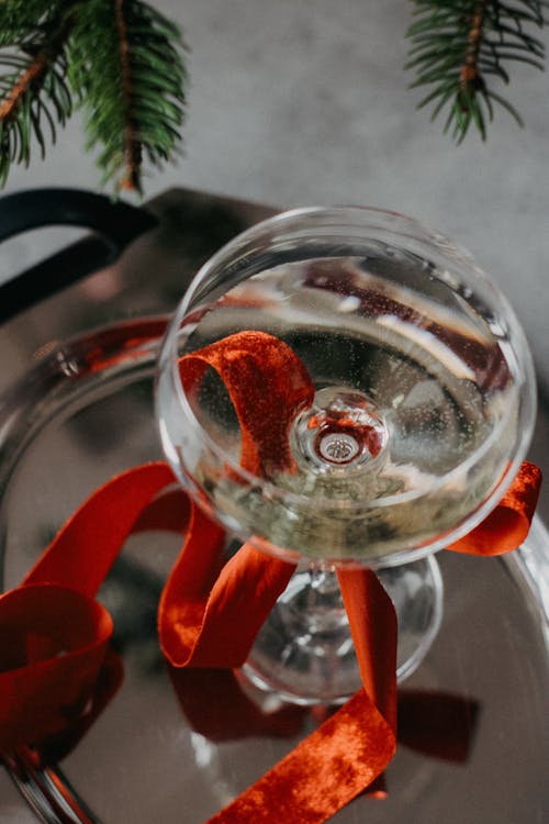 Wineglass with a Red Ribbon 