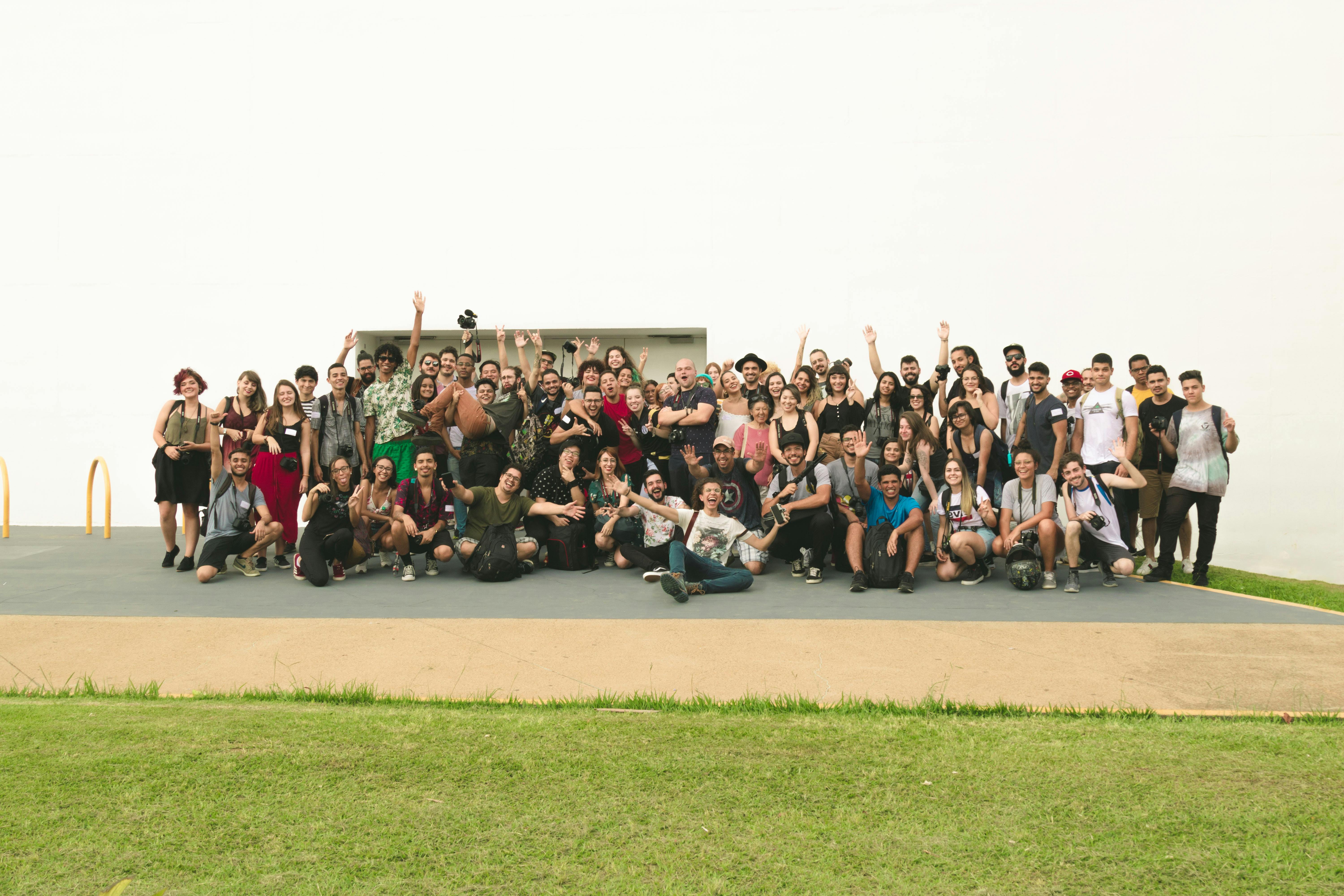 group of people taking photo