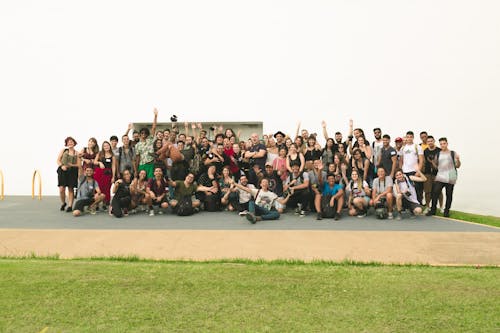 Gruppe Von Menschen, Die Foto Machen