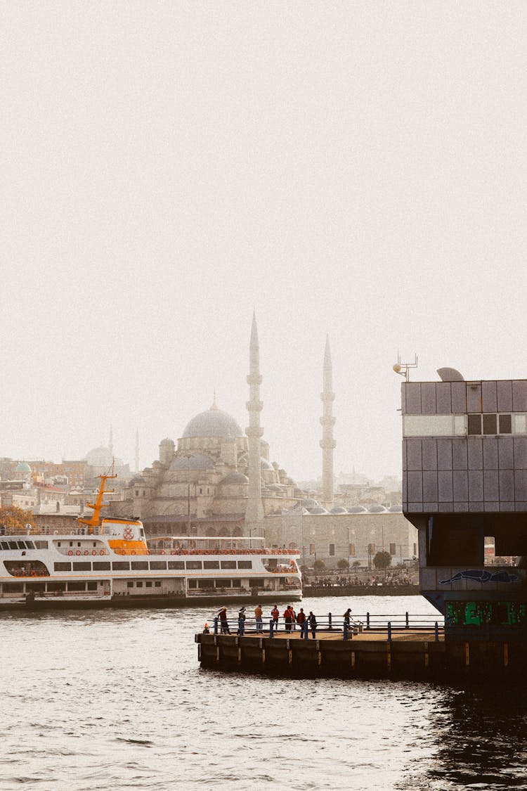 Mosque In Harbor In Istanbul