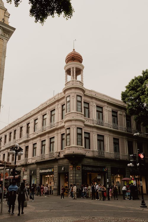 Corner of Building with Tower in Puebla
