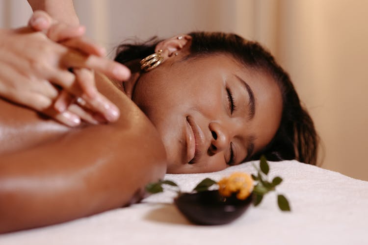 Woman Lying Down At Massage