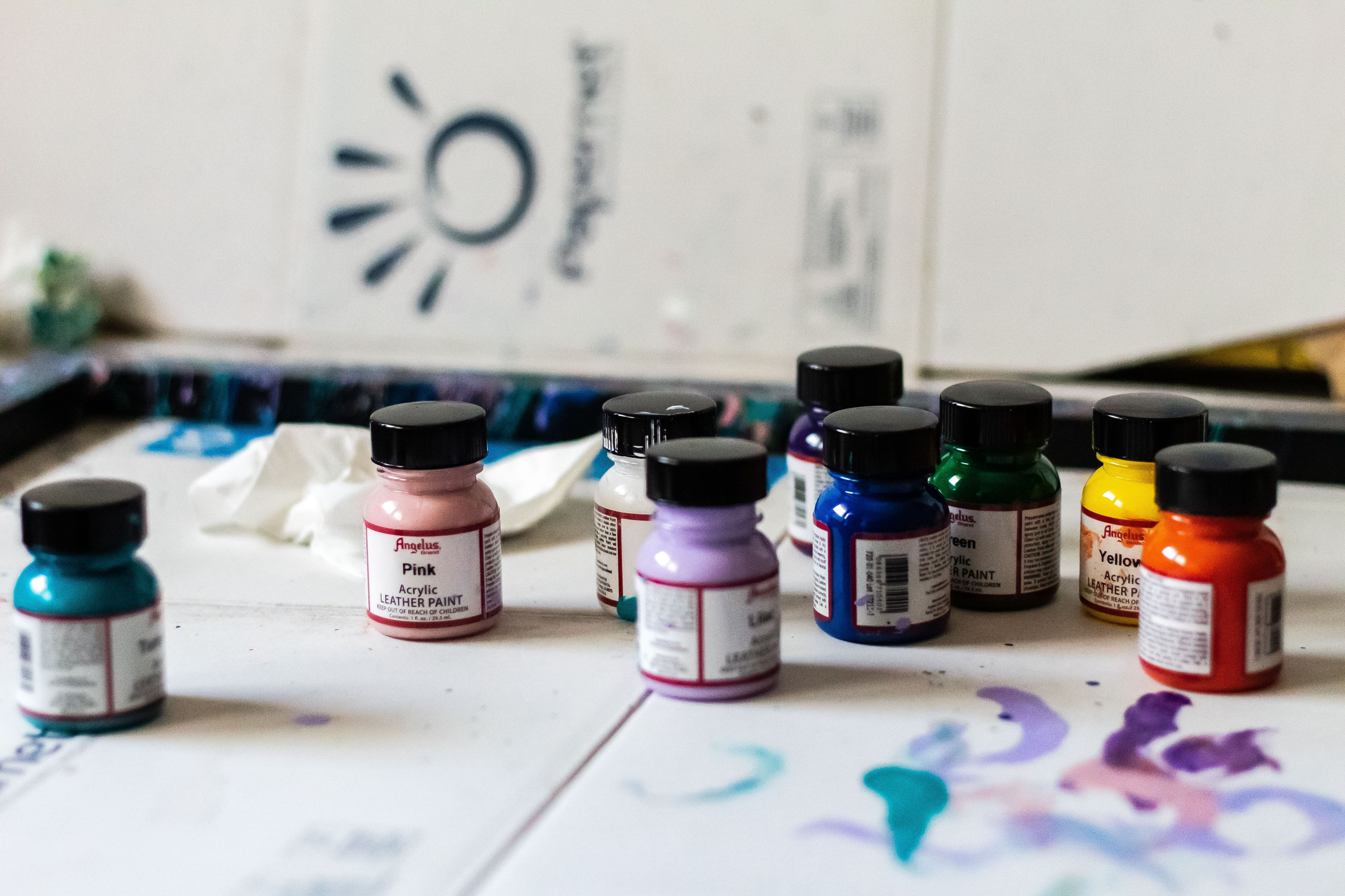 Running out is most likely on a large canvas with a dominant sky color