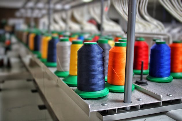 Colorful thread spools