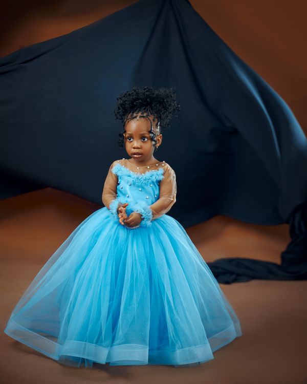 Girl in a Blue Dress  Free Stock Photo