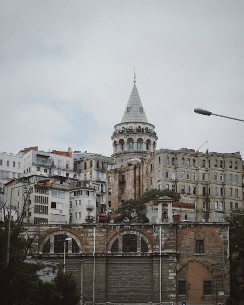View of Buildings and Galata Tower in Istanbul, Turkey