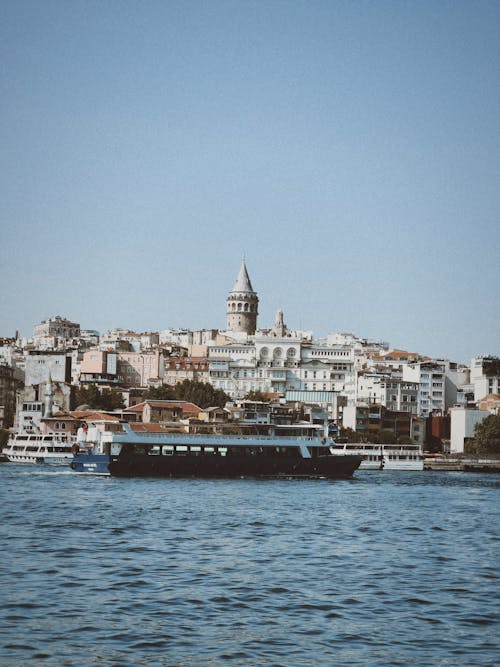 Boats Crossing the Bosporus Strait in Istanbul