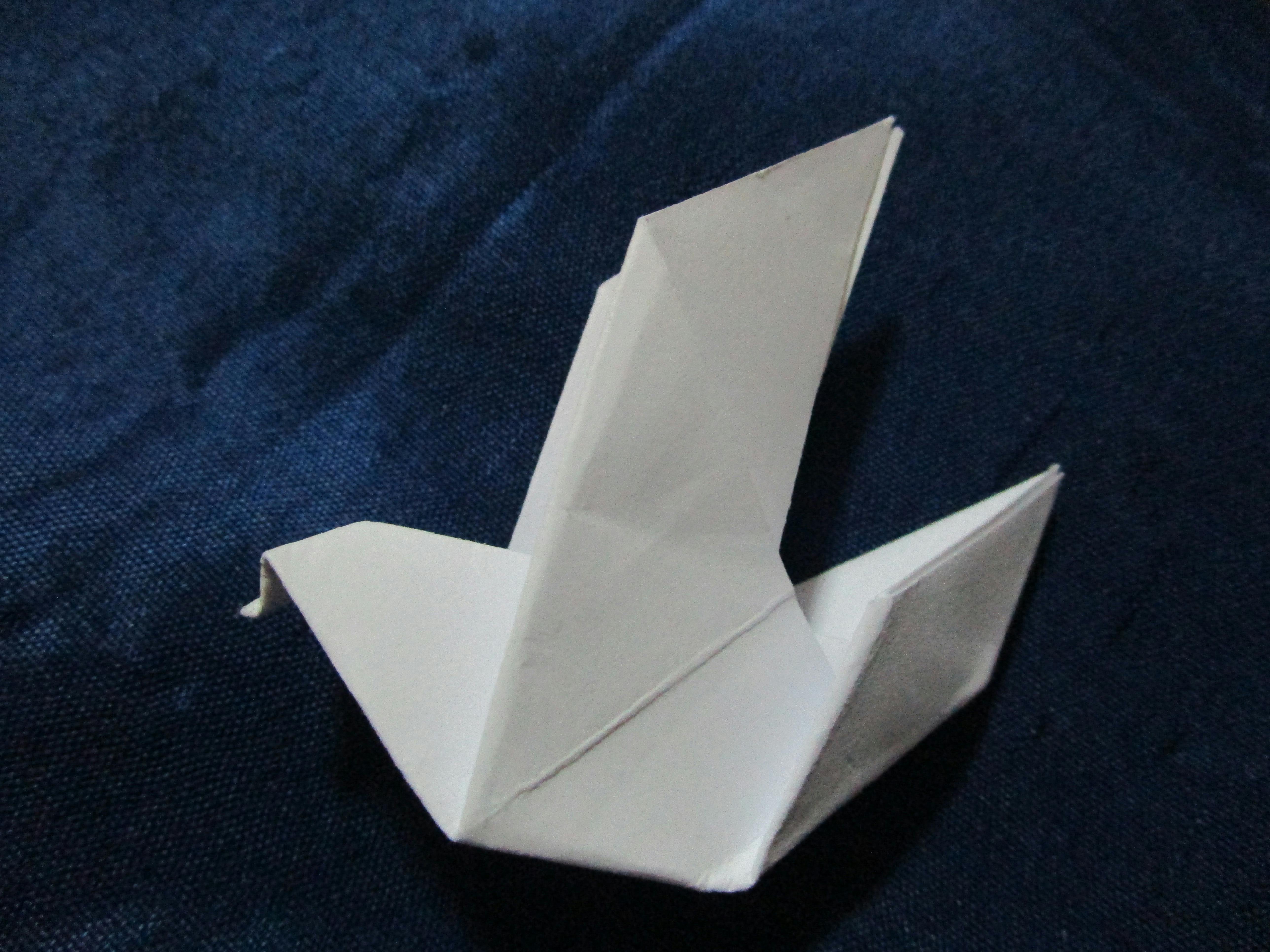 Free stock photo of Origami bird paper art folding white blue