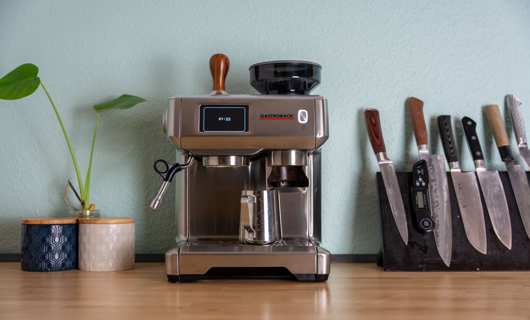 Coffee appliance on a neat home kitchen counter