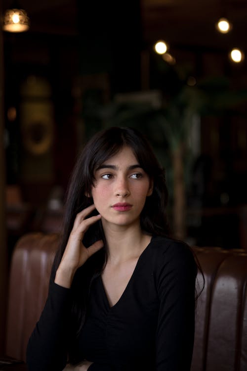 A Young Woman with Black Hair