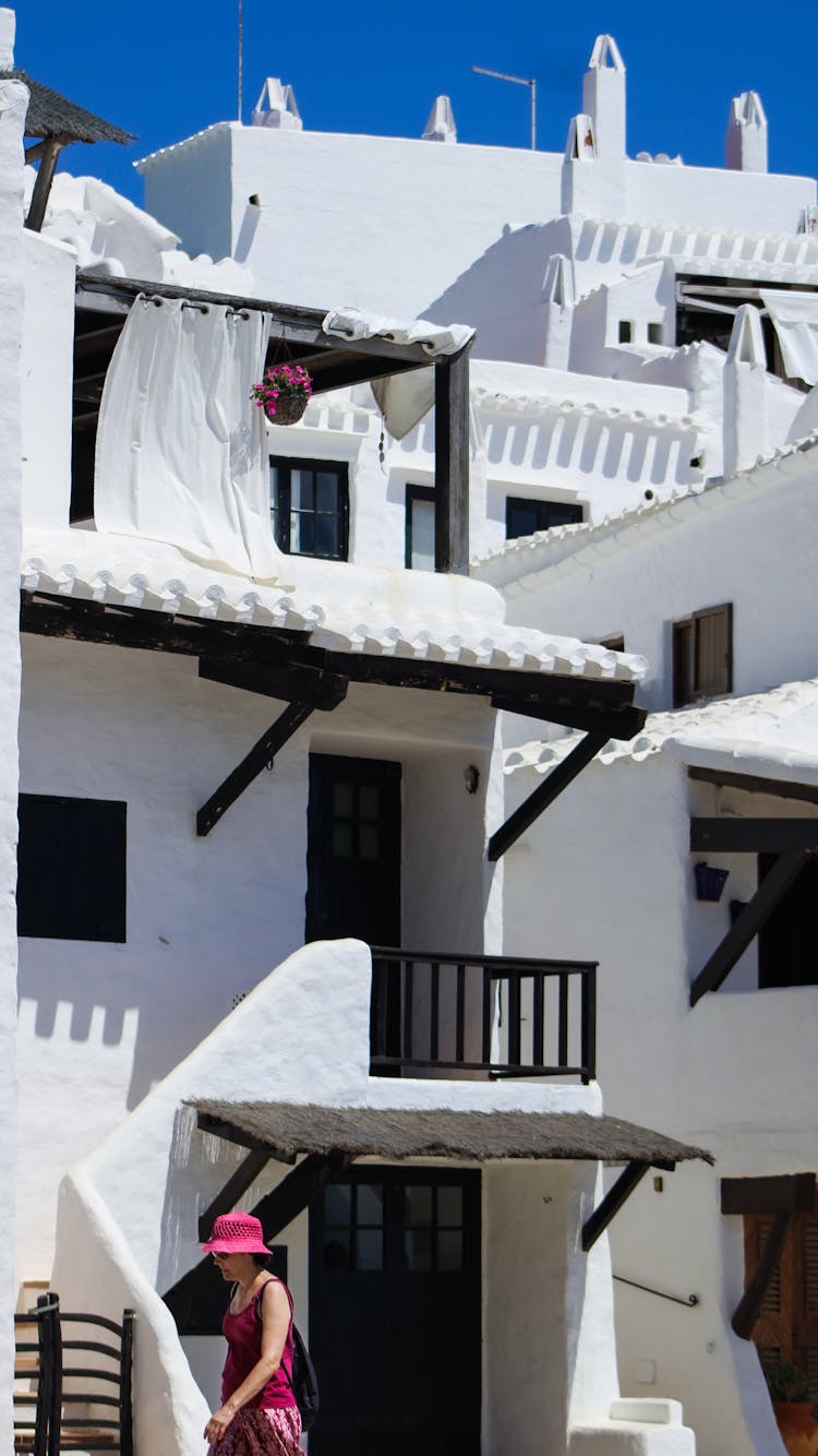 Balconies In A House Buildings In Summer 