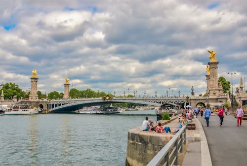 Arch Bridge Pont Alexandre III on the Seine River in Paris