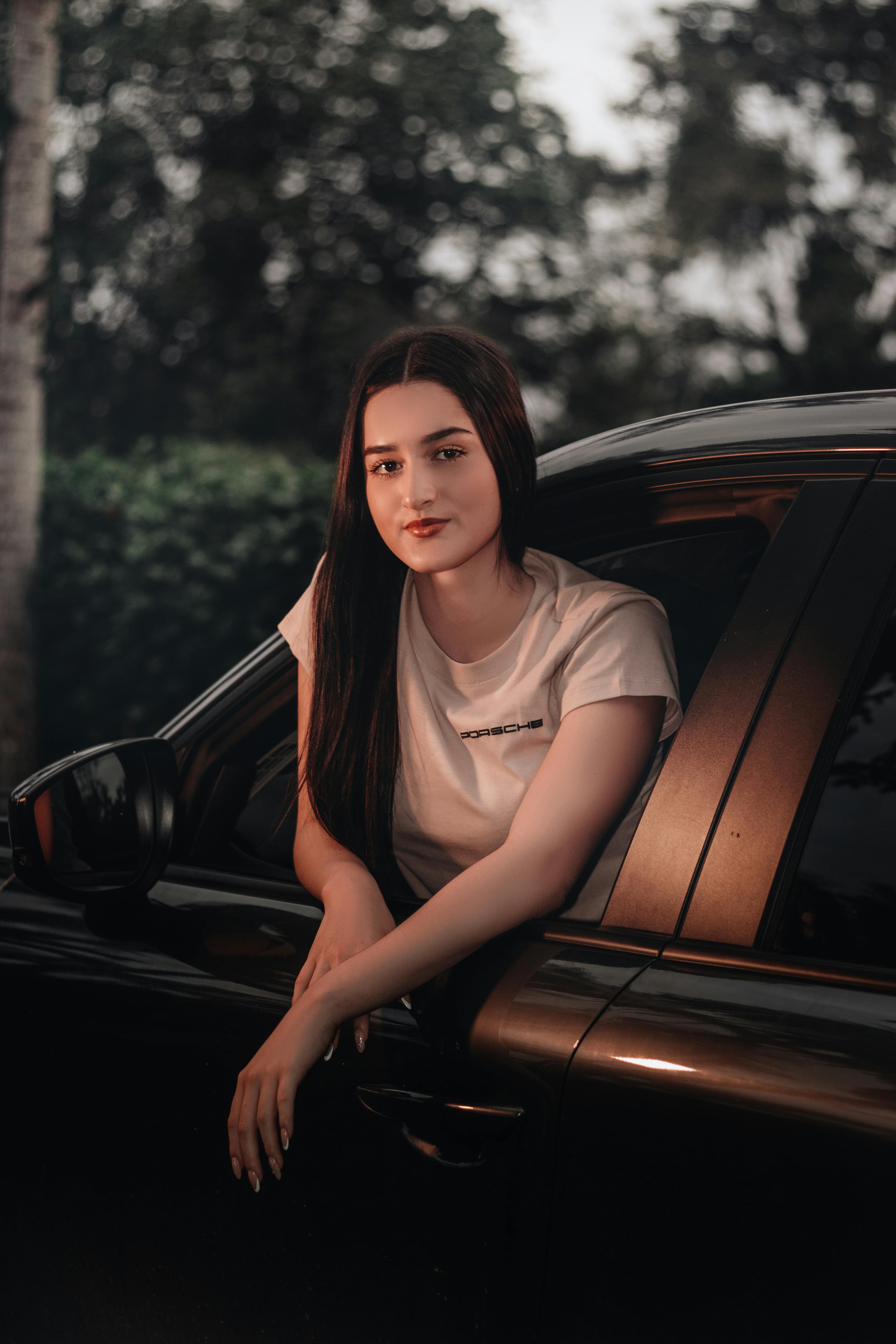 Fashion Model Posing Sexy In Front Of Car In Palos Verdes, Southern  California, USA Stock Photo, Picture and Royalty Free Image. Image 18478030.