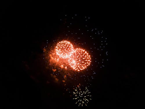 Red Fireworks against Black Sky