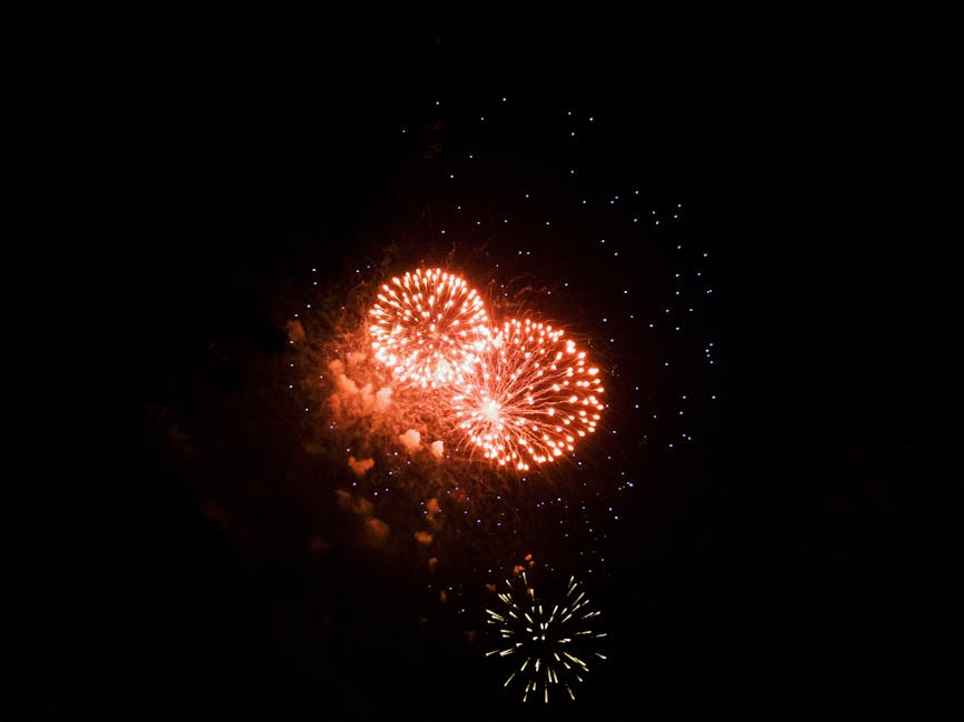 Vibrant fireworks illuminate Brazil’s night sky in a dazzling nighttime celebration.