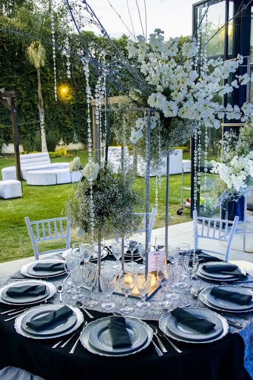 Elegant Table Setting with View of a Patio 
