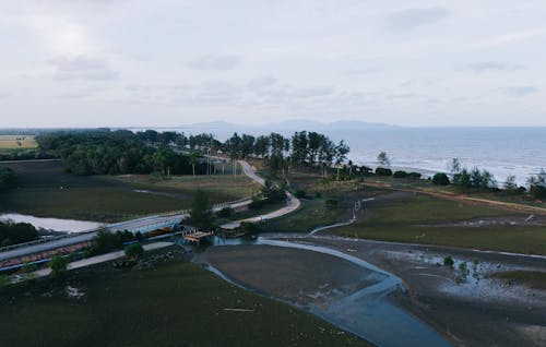 Road Among Fields in Countryside