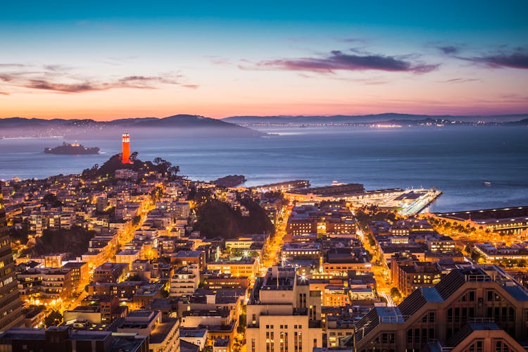 Sky View Of City During Sun Set