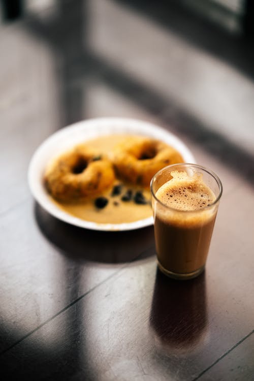 Coffee and Croissants Served in a Cafe 