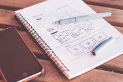 Hand-drawn wireframes in a sketchbook, photo by picjumbo.com on Pexels