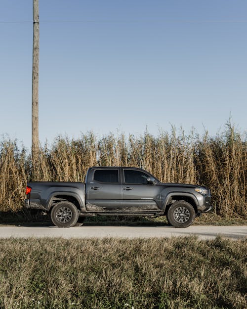 Graphite Toyota Tacoma Parked on a Country Road