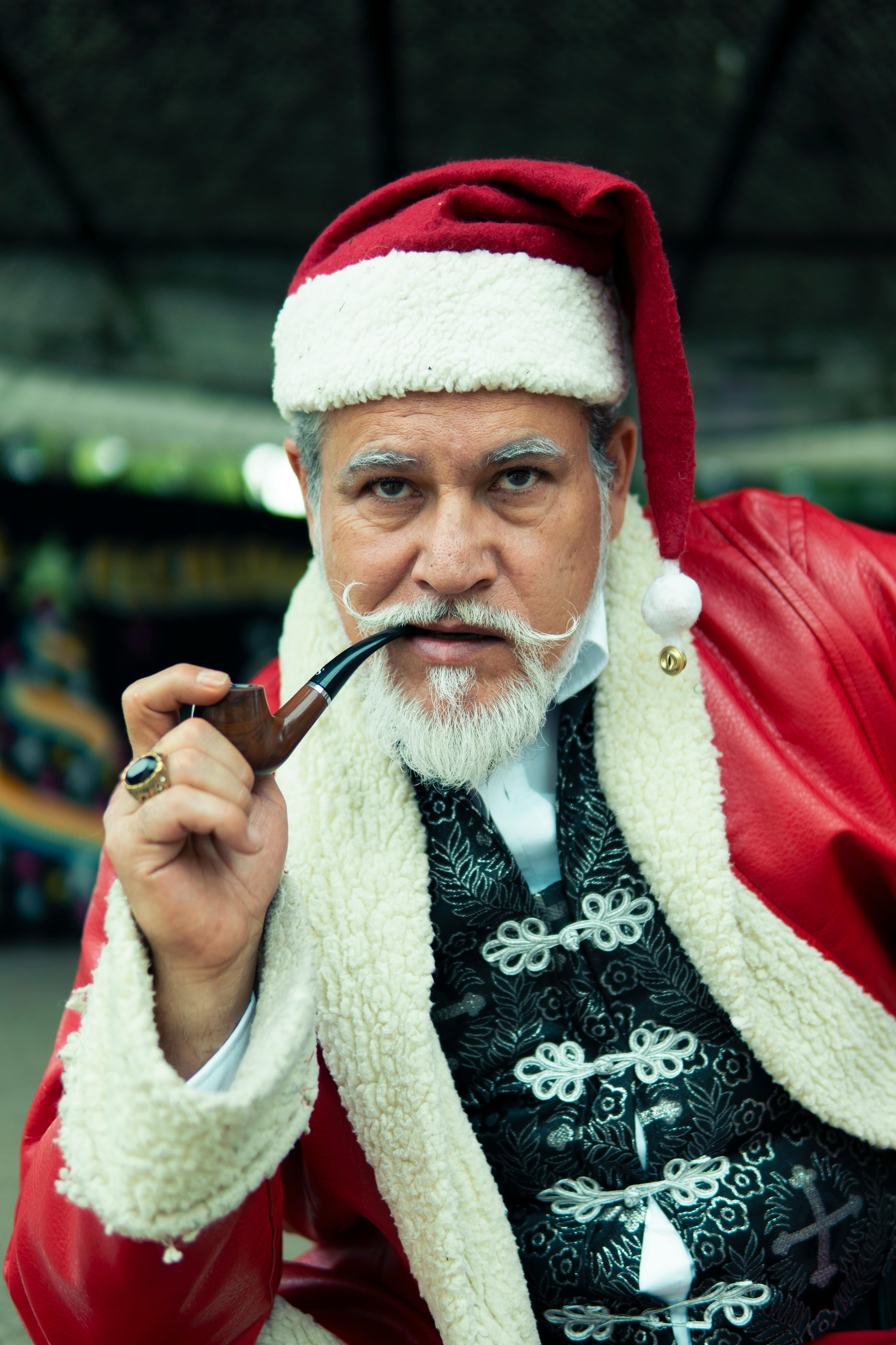 santa claus smoking a pipe