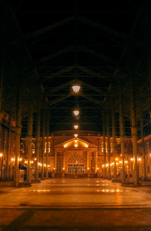 Illuminated Building at Night