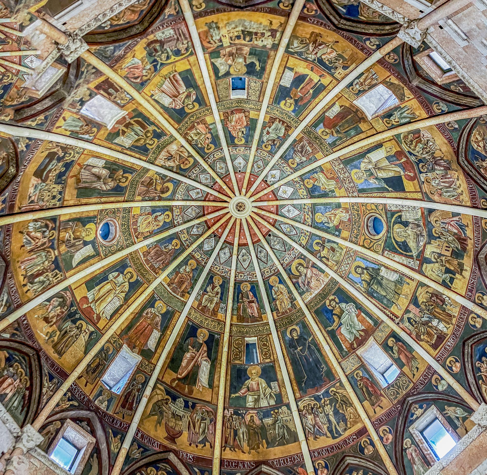 Frescoes on the Vault of Parma Cathedral in Italy