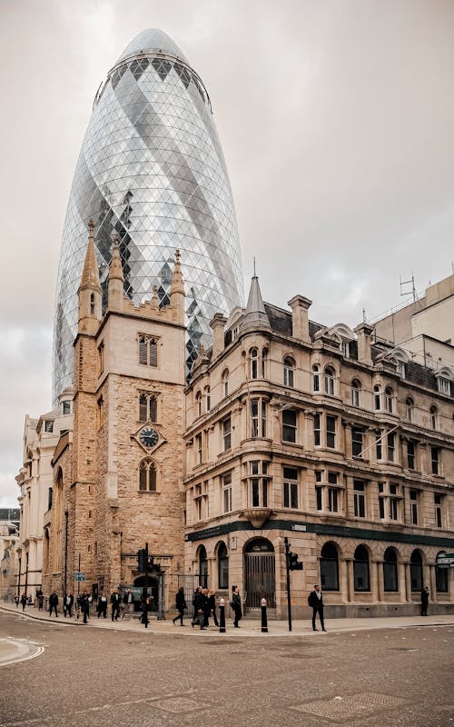 Gratis lagerfoto af 30 st mary axe, by, byer