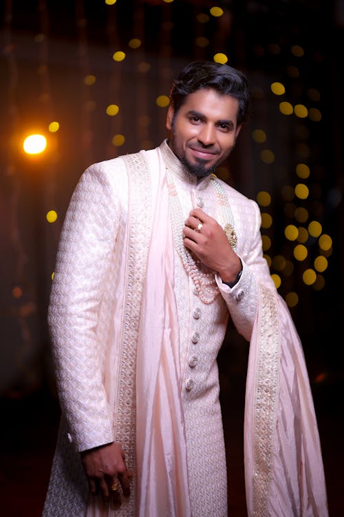 Man Dressed in White Sherwani