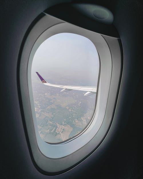 View of Fields from Plane Window
