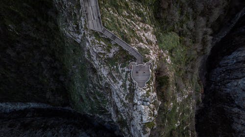 Aerial View of Observation Deck in Mountains