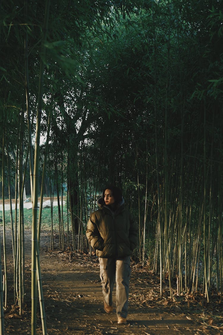 Woman In Puffer Jacket 