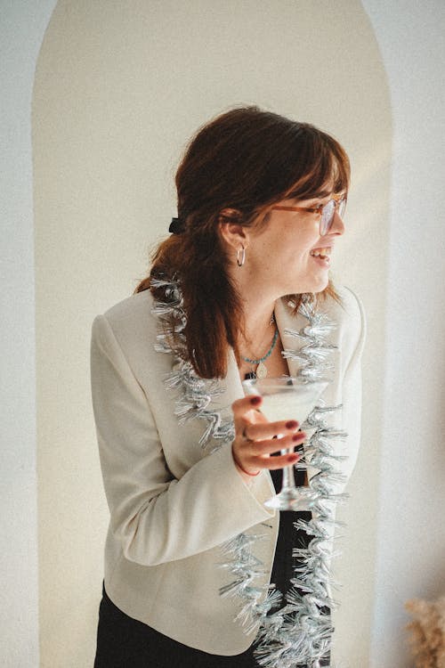 Elegant Woman Holding a Glass 