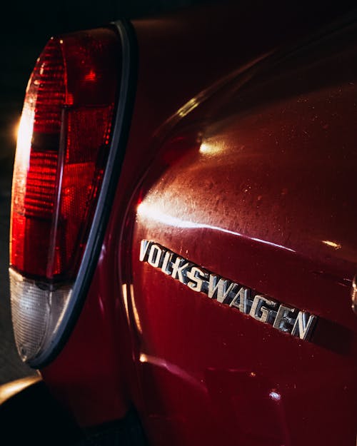 Close up of Volkswagen Name by Car Taillight