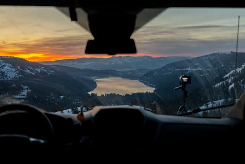 Fotos de stock gratuitas de anochecer, avión, invierno