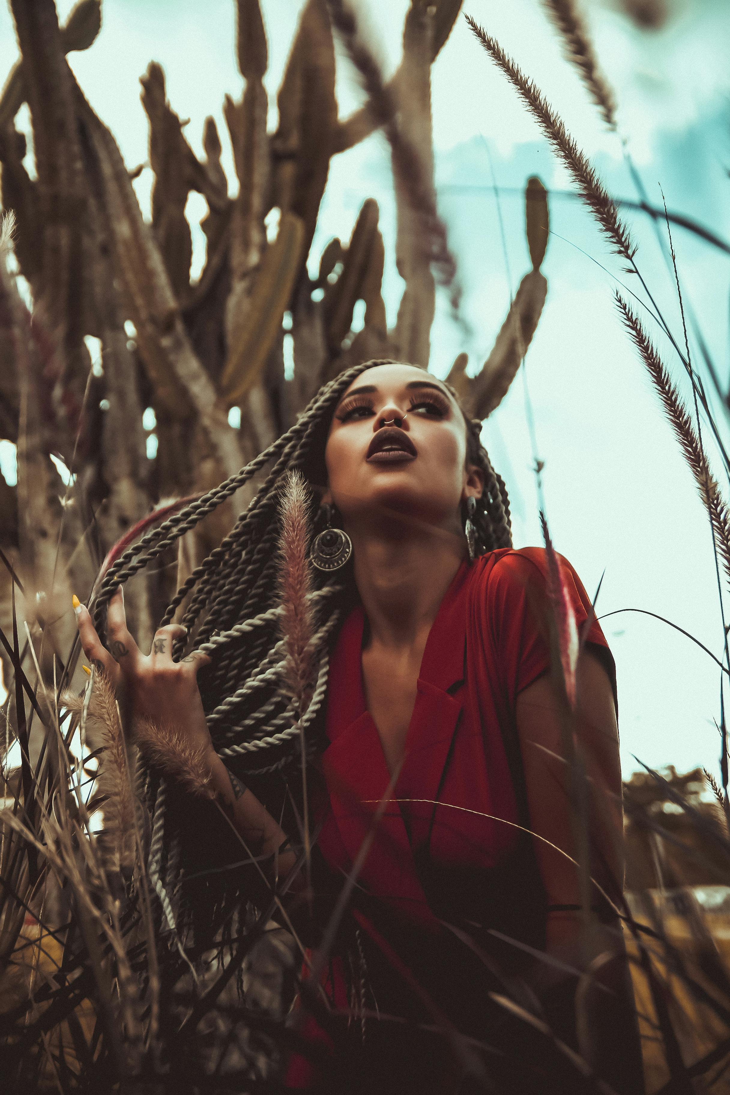 photo of woman with braided hair