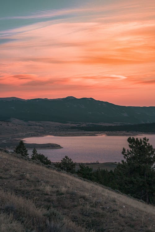 Ilmainen kuvapankkikuva tunnisteilla auringonlasku, copy space, järvi