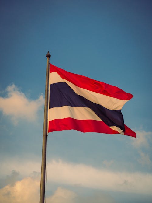 Low Angle Shot of the Flag of Thailand