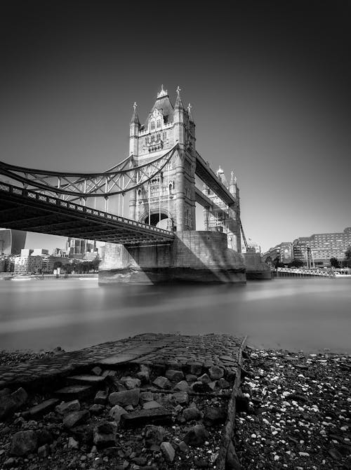 Tower Bridge in London in Black and White