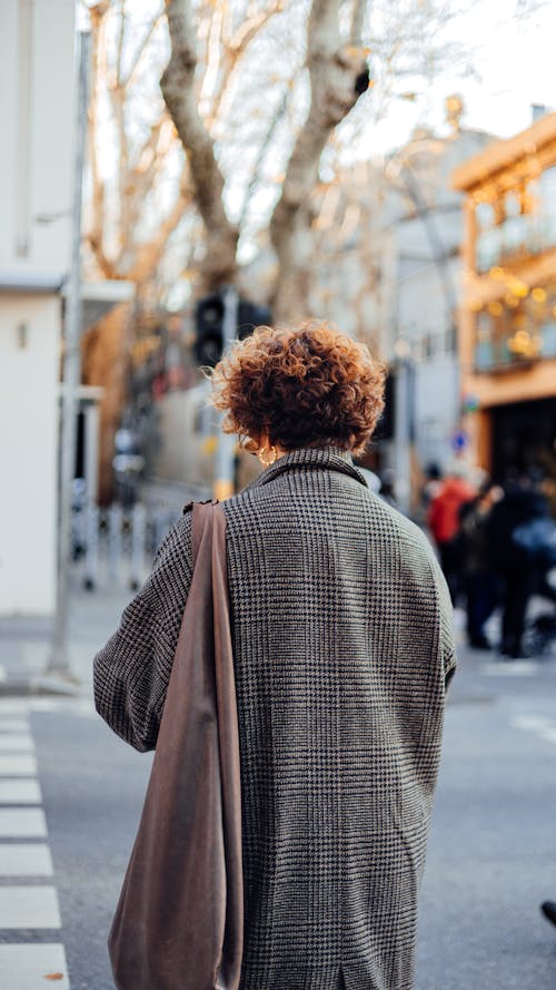 Back View of Woman in Coat
