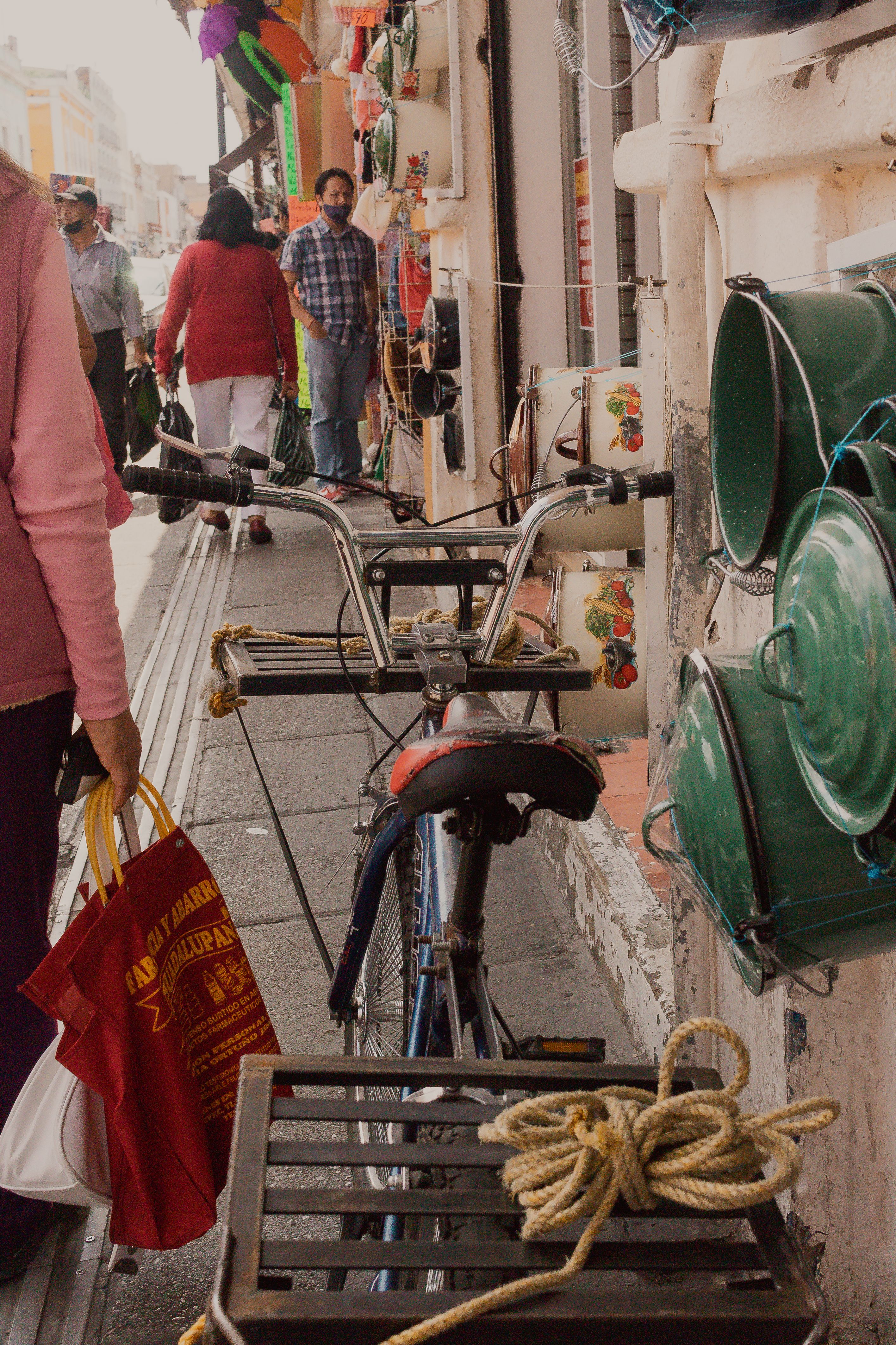 Rope on Bike on Sidewalk · Free Stock Photo