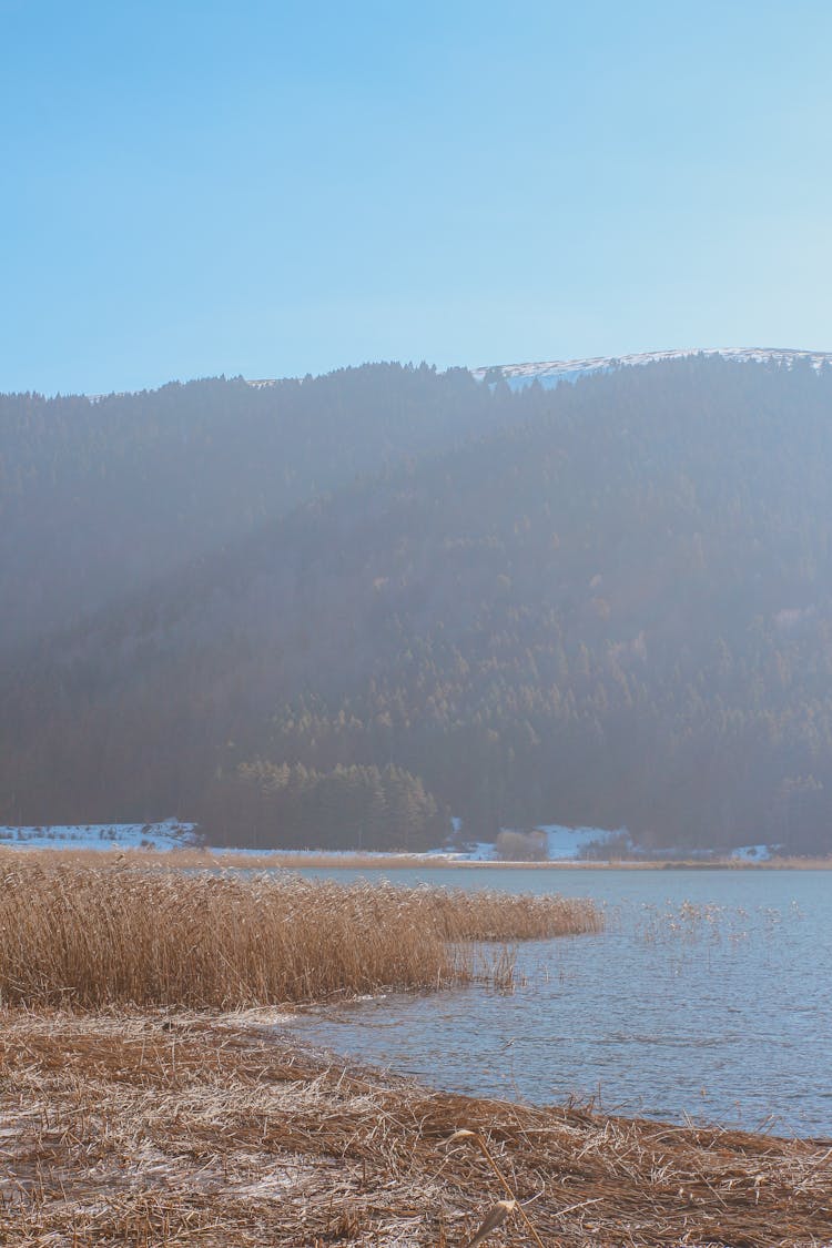 River And Hill Behind