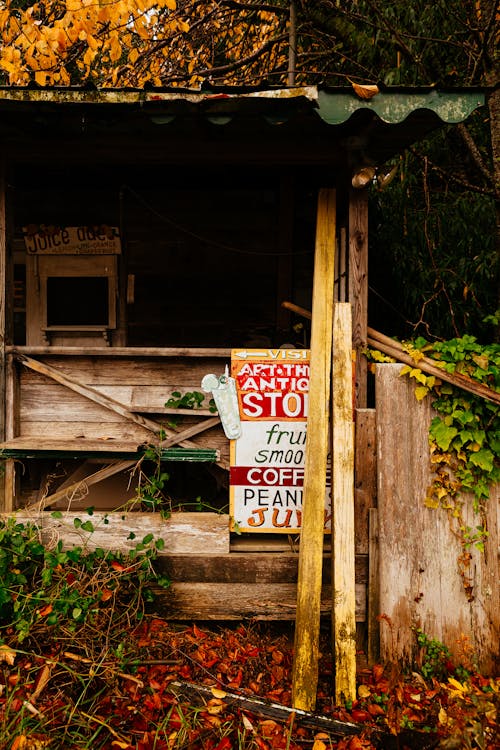 Sign on Abandoned Wooden Barn