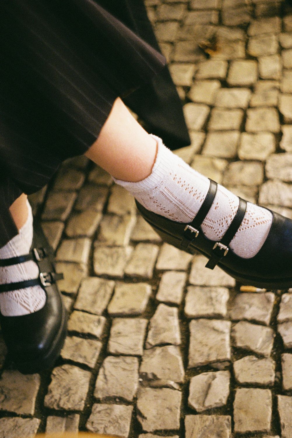Woman Wearing White Socks and Black Mary Jane Shoes · Free Stock Photo