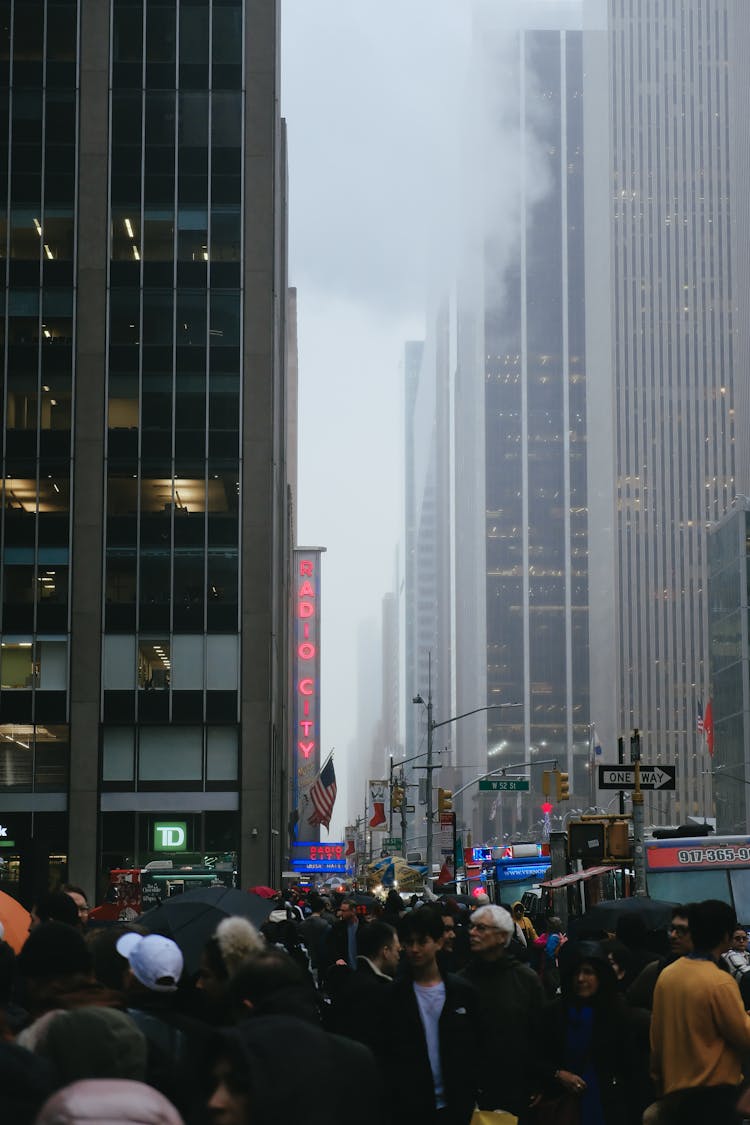 Crowd On A Street In New York