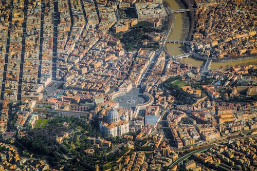 Vatican City and Surrounding Rome from the Sky