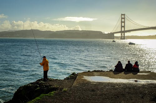 Kostnadsfri bild av fiske, Golden Gate-bron, hav